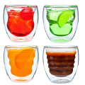 Double-Wall Insulated Glass 7.4-Ounce | Double Walled Glasses Set Of 4 | Double Wall Coffee / Tea Mugs